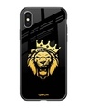 Shop Lion The King Printed Premium Glass Cover For iPhone XS (Impact Resistant, Matte Finish)-Front