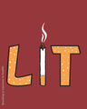 Shop Lit Cigarette Boyfriend T-Shirt-Full