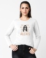 Shop Little Bit Alexis Full Sleeves T Shirt White -Front