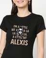 Shop Little Bit Alexis Half Sleeve Printed T-Shirt Black-Front