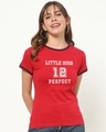 Shop Little Miss Perfect Varsity Half Sleeve T-shirt-Front