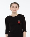 Shop Little Things Rose Round Neck 3/4th Sleeve T-Shirt-Front