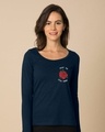 Shop Little Things Rose Scoop Neck Full Sleeve T-Shirt-Front