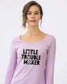 Shop Little Trouble Maker Scoop Neck Full Sleeve T-Shirt (TJL)-Front
