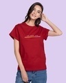 Shop Live Love Strip Boyfriend T-Shirts Bold Red-Front