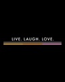Shop Women's Black Live Laugh Love Strip Typography T-shirt