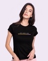 Shop Women's Black Live Love Strip Slim Fit T-shirt-Front