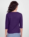 Shop Live Love Strip Round Neck 3/4 Sleeve T-Shirt Parachute Purple-Design