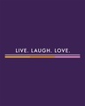 Shop Live Love Strip Round Neck 3/4 Sleeve T-Shirt Parachute Purple