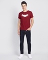 Shop Men's Red Logo Batman Glow in Dark Graphic Printed T-shirt-Full