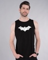 Shop Men's Black Batman Logo Graphic Printed Vest-Front