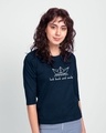 Shop Look Back And Smile Round Neck 3/4th Sleeve T-Shirt-Front