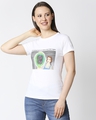 Shop Women's Looking Back Slim Fit Hyper Print T-shirt-Front