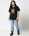 Shop Women's Black Lost Mountains Graphic Printed Plus Size Boyfriend T-shirt-Design