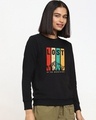 Shop Women's Black Lost Mountains Typography Relaxed Fit Sweatshirt-Front