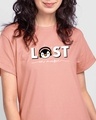 Shop Lost Penguin Boyfriend T-Shirt Misty Pink-Front