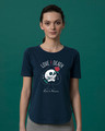 Shop Love And Death Basic Round Hem T-Shirt-Front