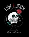 Shop Love And Death Round Neck 3/4th Sleeve T-Shirt