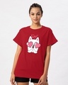 Shop Love Cat Boyfriend T-Shirt-Front