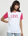 Shop Love Contrast Sleeve Boyfriend T-Shirt-Design