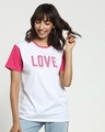 Shop Love Contrast Sleeve Boyfriend T-Shirt