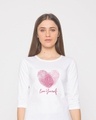 Shop Love Fingerprint Round Neck 3/4th Sleeve T-Shirt-Front