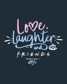Shop Women's Blue Love Friends Typography V-Neck Varsity Rib T-shirt