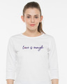 Shop Love Is Enough Round Neck 3/4th Sleeve T-Shirt-Front