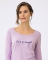 Shop Love Is Enough Scoop Neck Full Sleeve T-Shirt-Front
