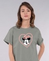 Shop Love Mickey Hearts Boyfriend T-Shirt (DL)-Front