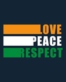 Shop Love Peace Respect Full Sleeve T-Shirt - Navy Blue-Full