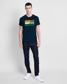 Shop Love Peace Respect Half Sleeve T-Shirt - Navy Blue-Design