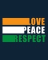 Shop Love Peace Respect Half Sleeve T-Shirt - Navy Blue-Full