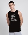 Shop Men's Black Love Punch Typography Vest-Front