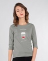 Shop Low Battery Coffee Round Neck 3/4th Sleeve T-Shirt-Front