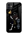 Shop Luffy Line Art Premium Glass Case for Apple iPhone 12 (Shock Proof,Scratch Resistant)-Front