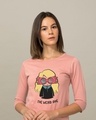 Shop Luna Weird Round Neck 3/4th Sleeve T-Shirt (HPL)-Front
