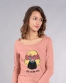 Shop Luna Weird Scoop Neck Full Sleeve T-Shirt (HPL)-Front