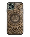 Shop Luxury Mandala Printed Premium Glass Cover For iPhone 11 Pro Max (Impact Resistant, Matte Finish)-Front