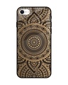 Shop Luxury Mandala Printed Premium Glass Cover For iPhone SE 2022 (Impact Resistant, Matte Finish)-Front