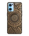 Shop Luxury Mandala Printed Premium Glass Cover For Oppo Reno7 5G (Impact Resistant, Matte Finish)-Front