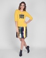 Shop Lyadh Khor Dog Round Neck 3/4 Sleeve T-Shirt Summer Yellow-Design