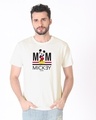 Shop M Star 28  Half Sleeve T-Shirt Off White (DL)-Front