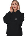 Shop Women's Black Low Battery Hoodie Sweatshirt-Front