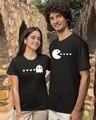Shop Pack of 2 Unisex Black Pacman Couple T-Shirt-Full