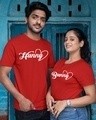 Shop Pack of 2 Unisex Red Hunny Bunny Couple  T-Shirt-Full