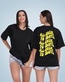 Shop Women's Black Allergic To Idiots Typographic Oversized T-shirt-Front