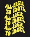 Shop Women's Black Allergic To Idiots Typographic Oversized T-shirt-Full