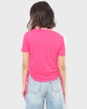 Shop Women's Pink Side Gather Slim Fit Short Top-Design
