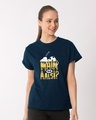 Shop Main Aur Aalsi Boyfriend T-Shirt-Front